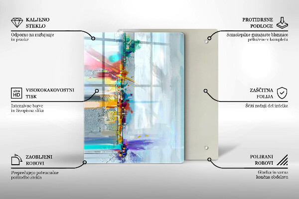 Placă din sticla protectie perete Abstracție pictată
