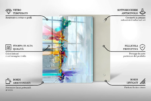 Placă din sticla protectie perete Abstracție pictată