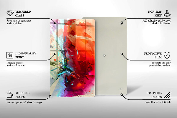 Placă din sticla protectie perete Abstracție pictată