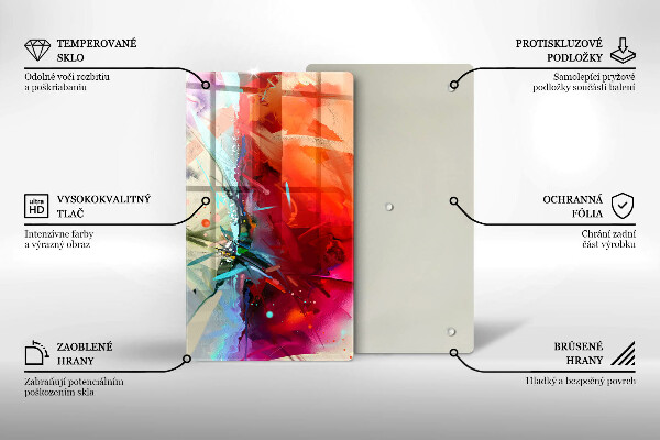 Placă din sticla protectie perete Abstracție pictată