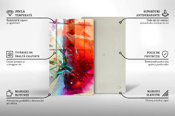 Placă din sticla protectie perete Abstracție pictată