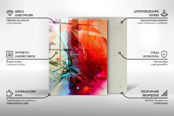 Placă din sticla protectie perete Abstracție pictată