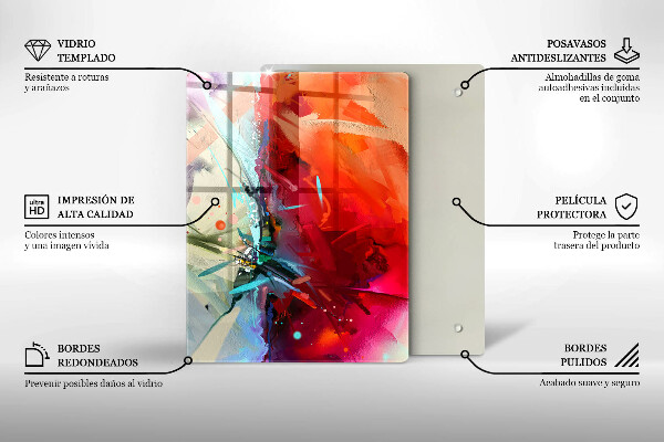 Placă din sticla protectie perete Abstracție pictată