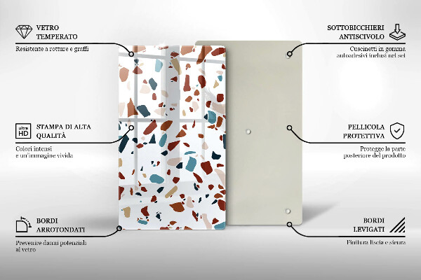 Placă din sticla protectie perete Piatra decorativa