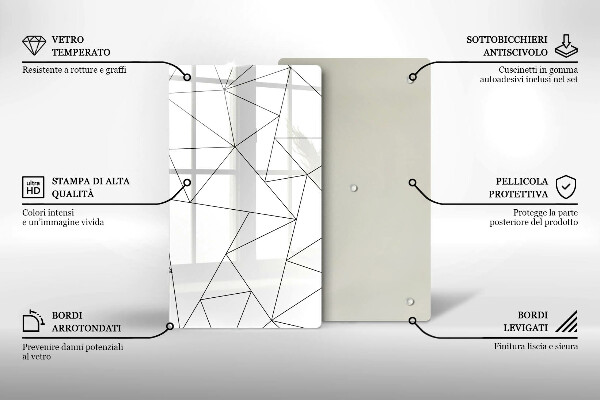 Placă protecție plita Triunghiuri albe
