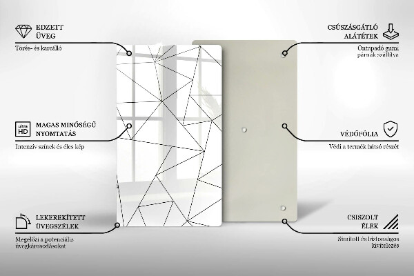 Placă protecție plita Triunghiuri albe