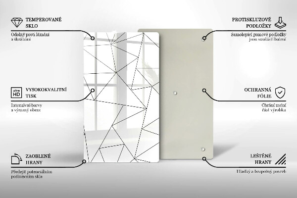 Placă protecție plita Triunghiuri albe