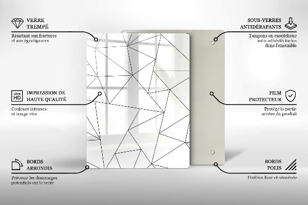 Placă protecție plita Triunghiuri albe