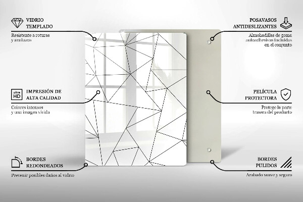 Placă protecție plita Triunghiuri albe