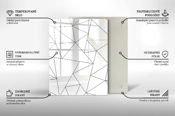 Placă protecție plita Triunghiuri albe