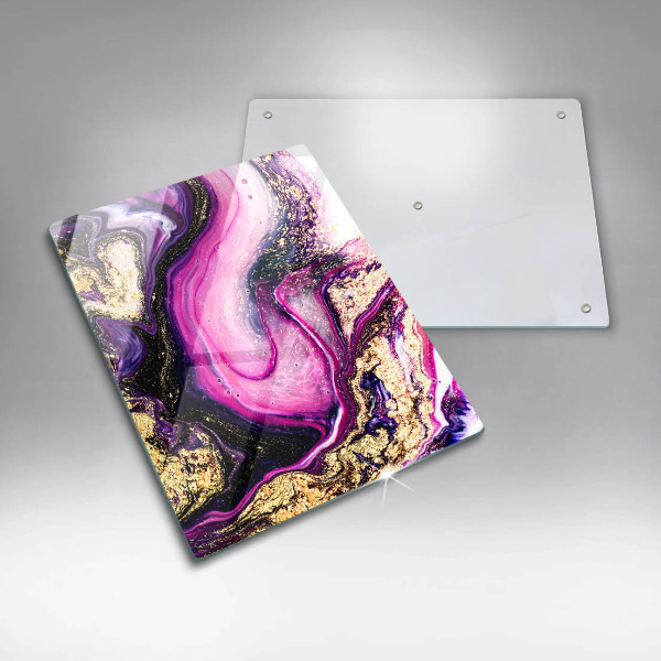 Placă din sticla protectie perete Design abstract auriu