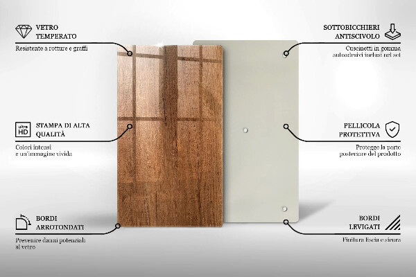 Placă din sticla protectie perete Textura lemnului