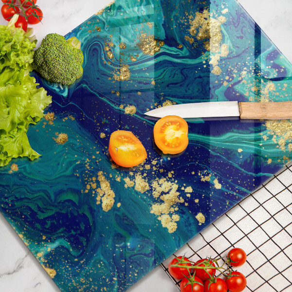 Placă din sticla protectie perete Abstracție cu aur