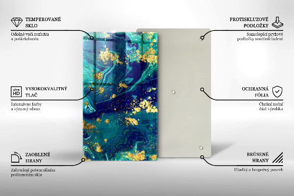 Placă din sticla protectie perete Abstracție cu aur