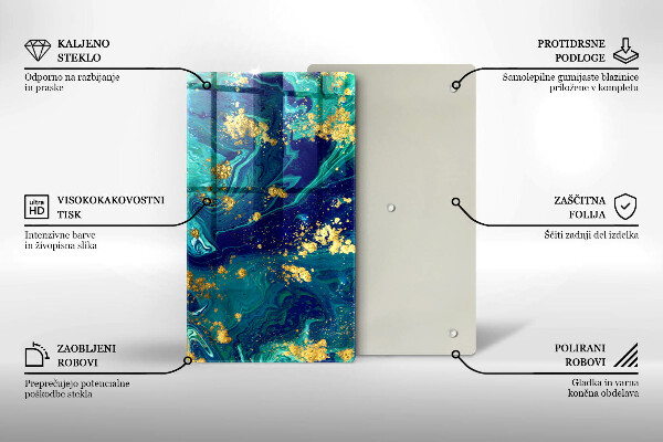 Placă din sticla protectie perete Abstracție cu aur