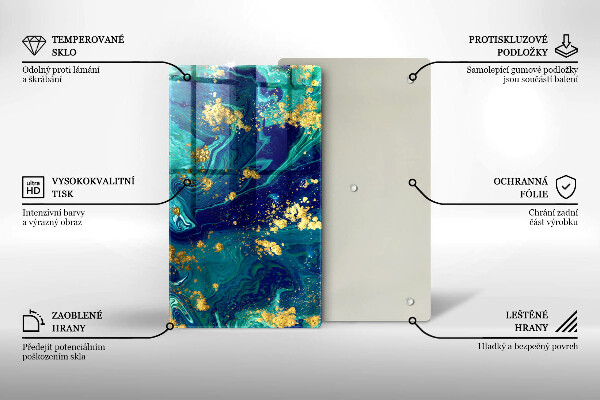 Placă din sticla protectie perete Abstracție cu aur