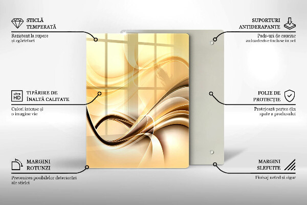 Placă din sticla protectie perete Abstracția fumului