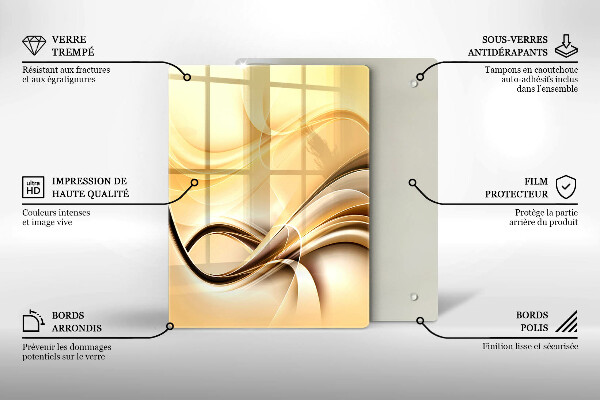 Placă din sticla protectie perete Abstracția fumului