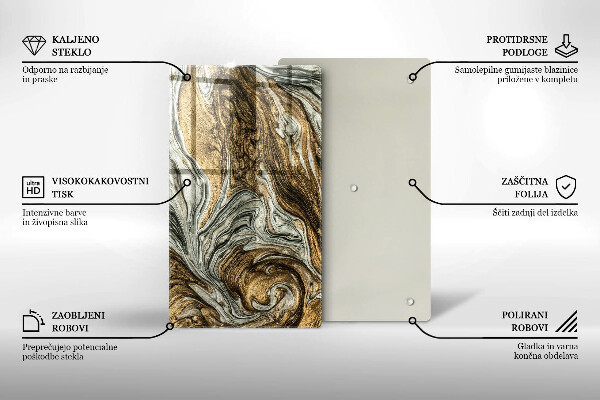 Placă din sticla protectie perete Abstracție bogată
