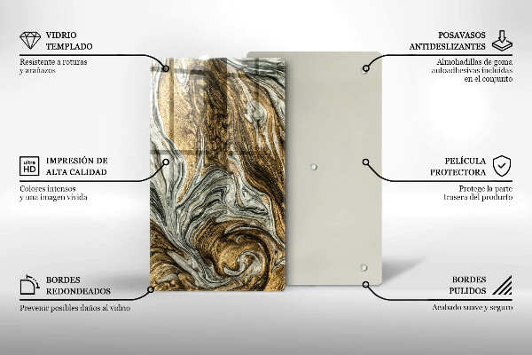 Placă din sticla protectie perete Abstracție bogată