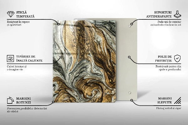 Placă din sticla protectie perete Abstracție bogată