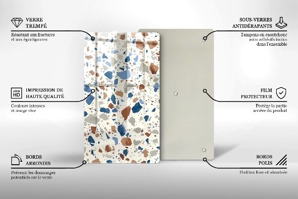 Placă din sticla protectie perete Gresie decorativa