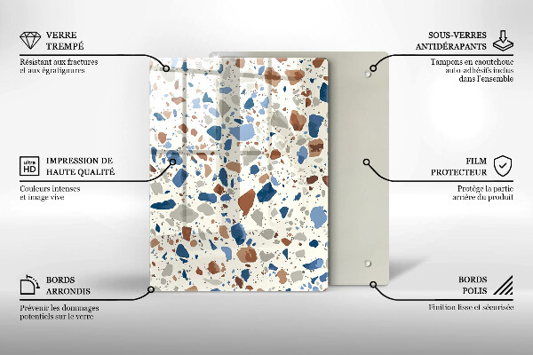 Placă din sticla protectie perete Gresie decorativa