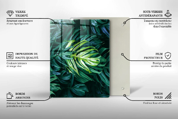 Placă din sticla protectie perete Frunze de monstera sălbatică