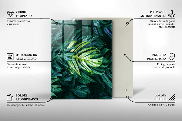 Placă din sticla protectie perete Frunze de monstera sălbatică