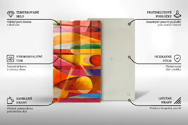 Placă din sticla protectie perete Abstracție colorată