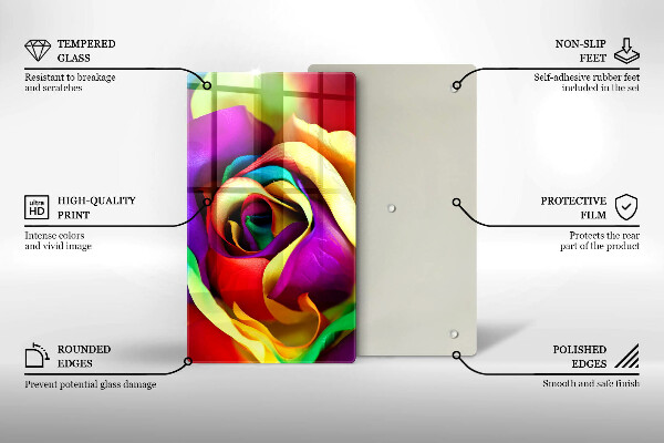 Placă din sticla protectie perete Petale de trandafiri colorate