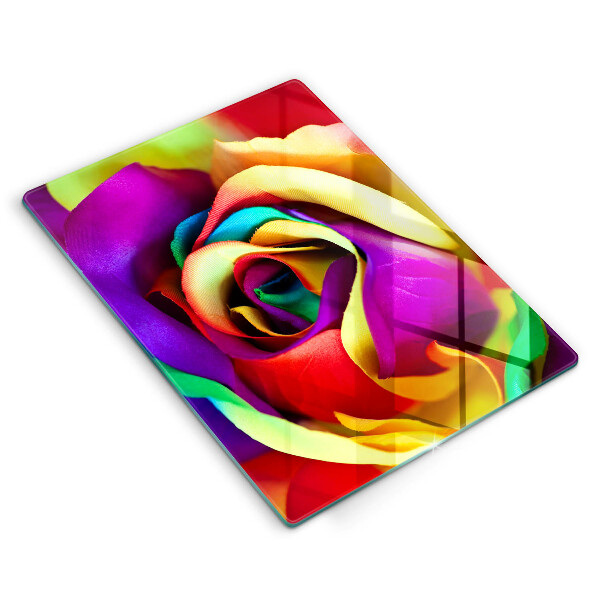 Placă din sticla protectie perete Petale de trandafiri colorate