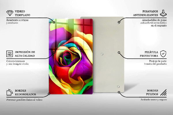 Placă din sticla protectie perete Petale de trandafiri colorate