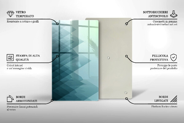 Placă din sticla protectie perete Munți abstracti