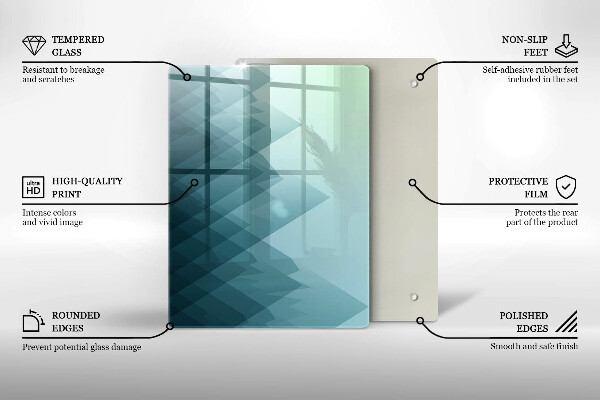 Placă din sticla protectie perete Munți abstracti