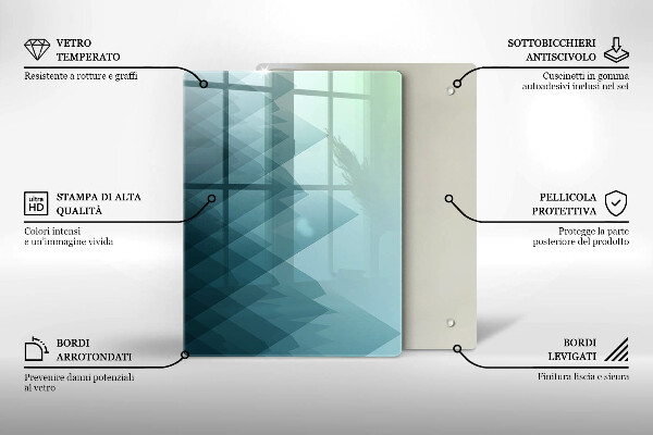 Placă din sticla protectie perete Munți abstracti