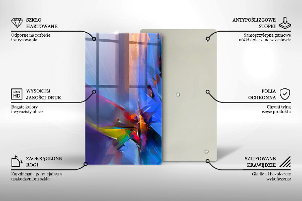 Placă din sticla protectie perete Abstracție pictată