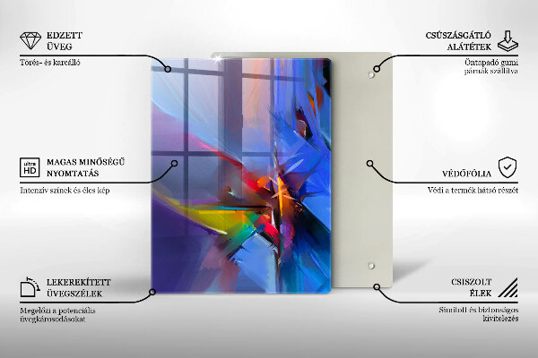 Placă din sticla protectie perete Abstracție pictată