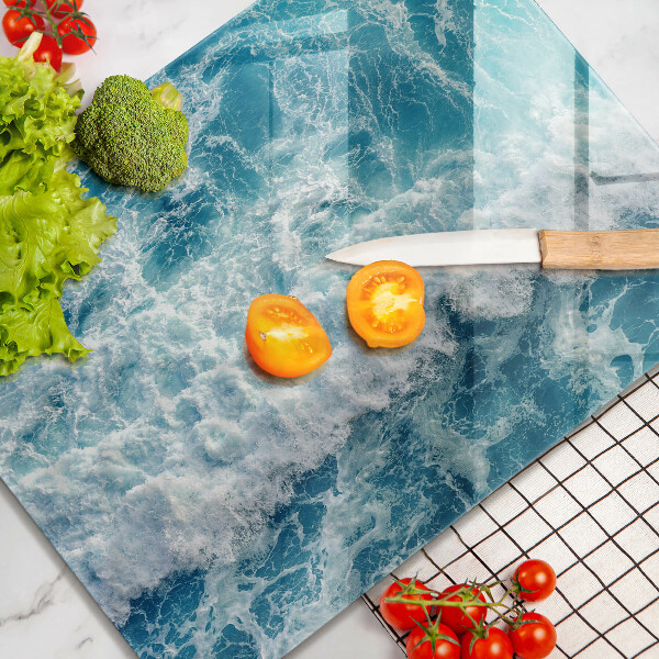 Placă din sticla protectie perete Valuri de apă de mare