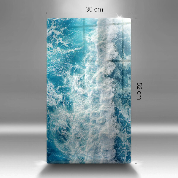 Placă din sticla protectie perete Valuri de apă de mare