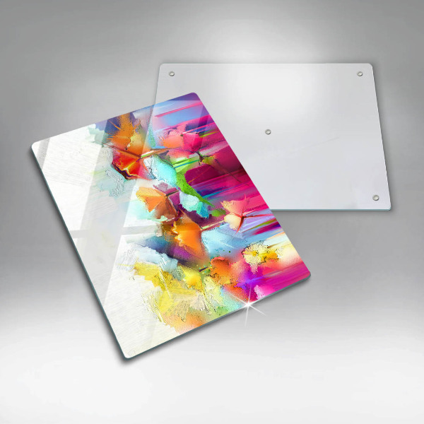 Placă din sticla protectie perete Flori pictate