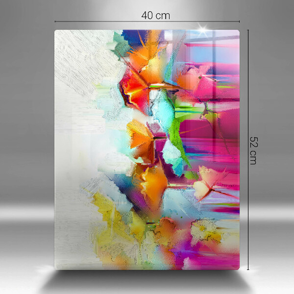 Placă din sticla protectie perete Flori pictate