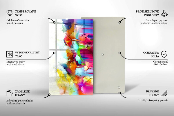 Placă din sticla protectie perete Flori pictate