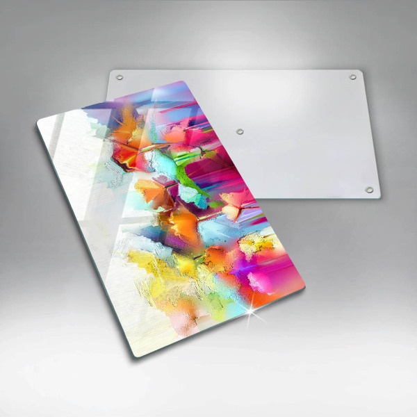 Placă din sticla protectie perete Flori pictate