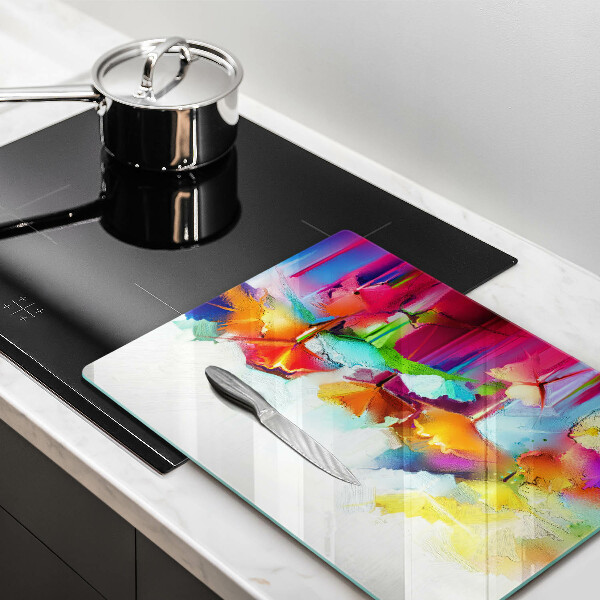 Placă din sticla protectie perete Flori pictate