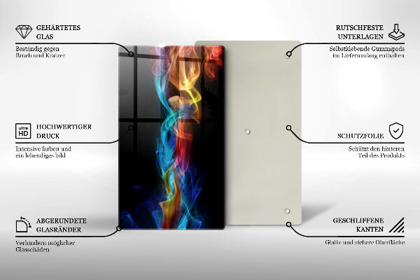 Placă din sticla protectie perete Fum colorat