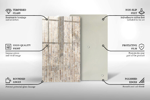 Placă din sticla protectie perete Zid strălucitor de cărămidă