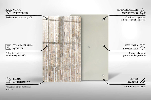Placă din sticla protectie perete Zid strălucitor de cărămidă