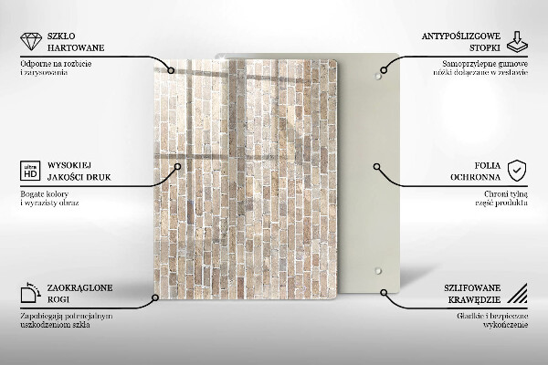 Placă din sticla protectie perete Zid strălucitor de cărămidă