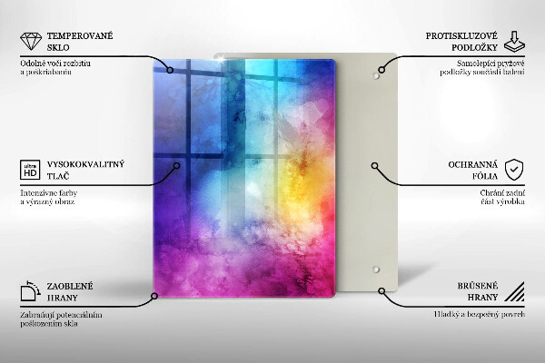 Placă din sticla protectie perete Stropi de acuarelă curcubeu